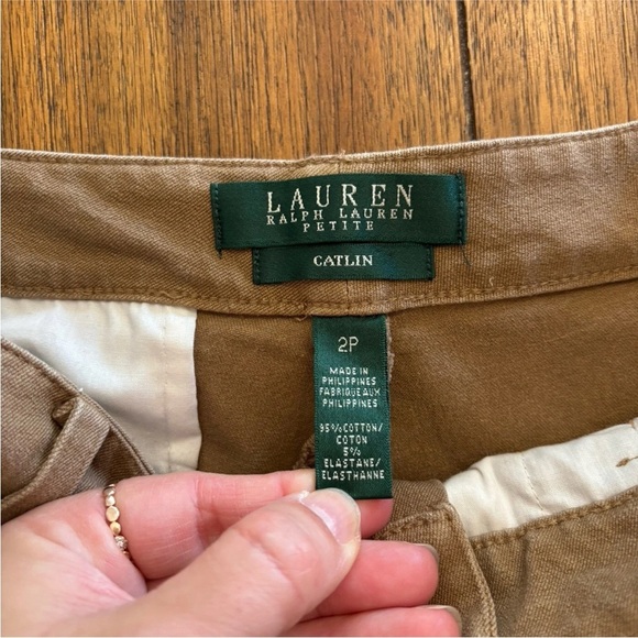 Lauren Ralph Lauren Women's Caitlin Brown Chino Pants, Size 2P - Picture 6 of 9